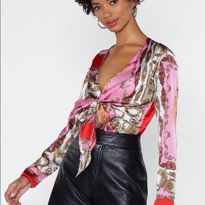 Scarf print Nasty Gal bodysuit